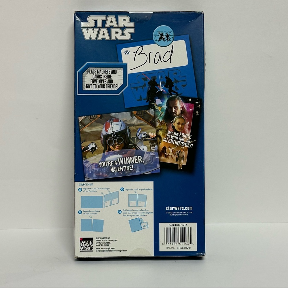 Star Wars 16 Valentine's Cards With 16 Magnets 2012 Sealed - Picture 2 of 8